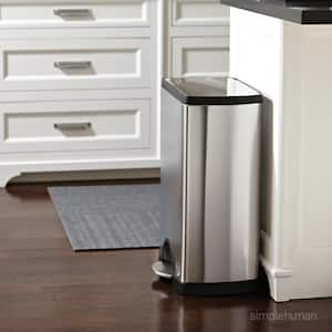 13 Gal. Rectangular Step Trash Can, Brushed Stainless Steel