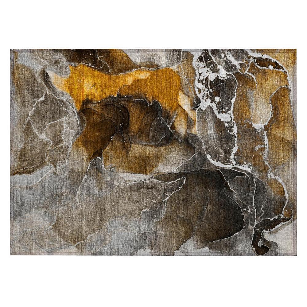 Brown and Gray 2 ft. x 3 ft. Abstract Indoor/Outdoor Area Rug price history on PriceWatchPro