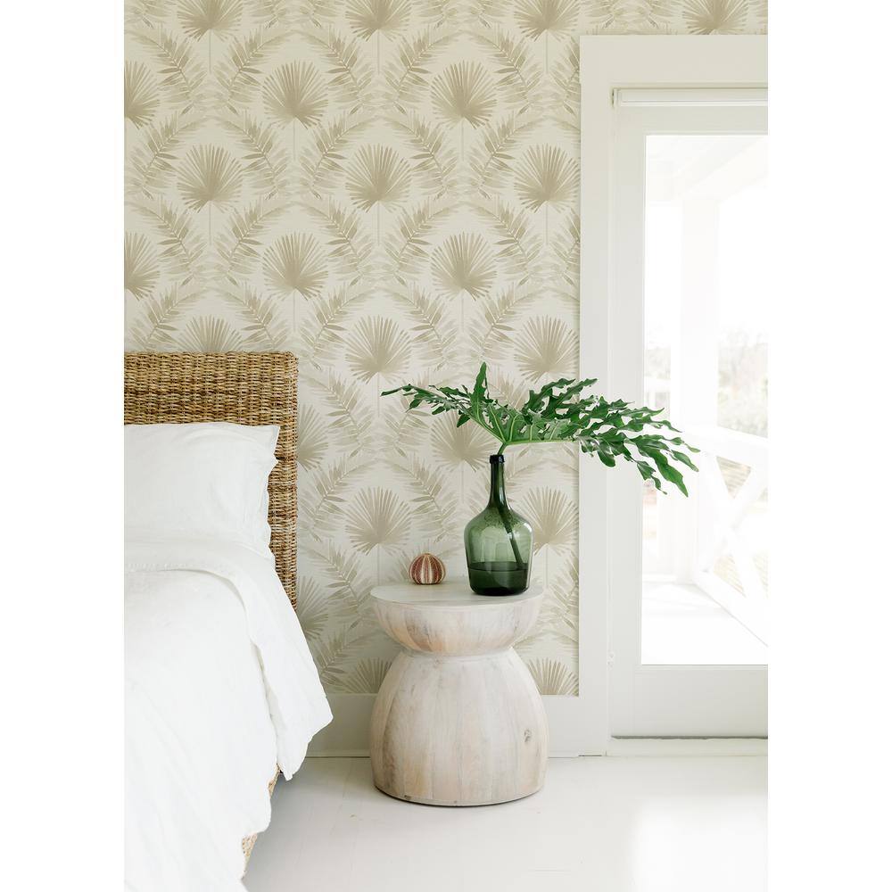 Taupe Beige Palm Leaf Non-Pasted Wallpaper Roll