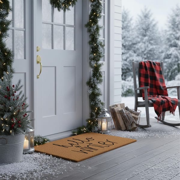 Hello Winter Doormat 17" x 29"