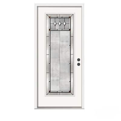 36 in. x 80 in. Full Lite Mission Prairie Primed Steel Prehung Left-Hand Inswing Front Door w/Brickmould