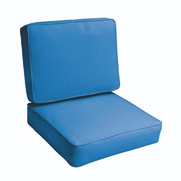 SORRA HOME 23.5 x 23 Deep Seating Outdoor Corded Cushion Set in Sunbrella Canvas Capri