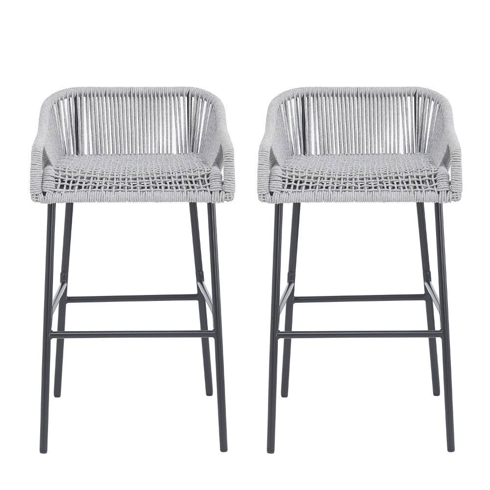2Pcs Outdoor Patio Bar Stool, Light Gray price history on PriceWatchPro