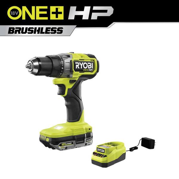 RYOBI ONE+ HP 18V Brushless Cordless 1/2 in. Drill/Driver Kit with (1) 2.0 Ah HIGH PERFORMANCE Battery and Charger
