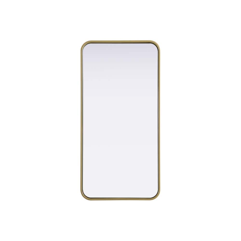 Timeless Home Brass 18 in. W x 36 in. H Contour Wall Mirror