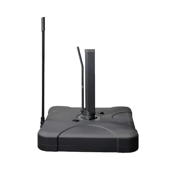 Kinger Home Astra 38.9 in. x 38.9 in. 330 lbs. Offset Weather-Resistant PP Plastic Cantilever Patio Umbrella Base in Black