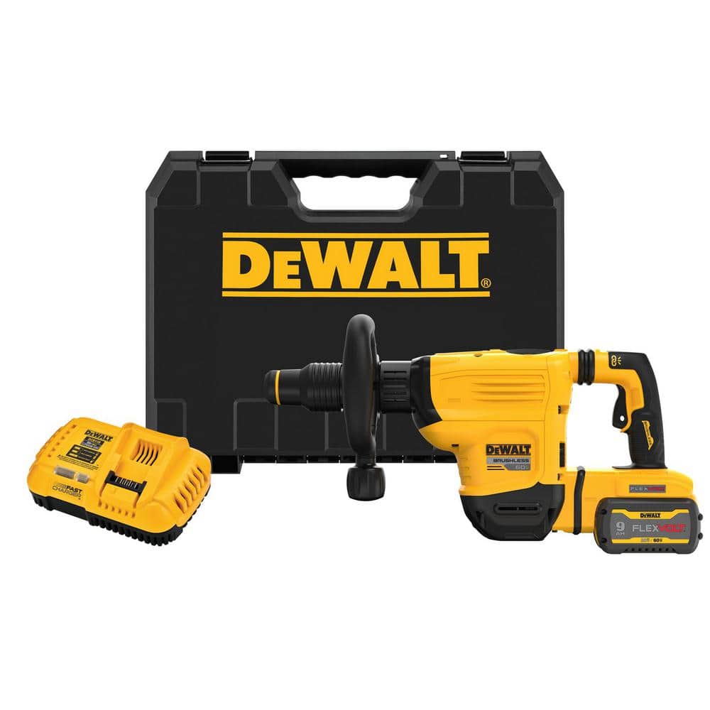DEWALT FLEXVOLT 60V Lithium-Ion Cordless SDS MAX 3/4 in. Chipping Hammer Kit with 9.0Ah Battery, Charger and Kit Box -  DCH832X1