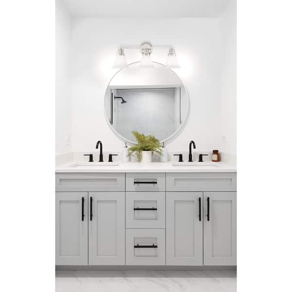 NORWELL Alden 26 in. 3-Light Polished Nickel Vanity Light 2403-PN