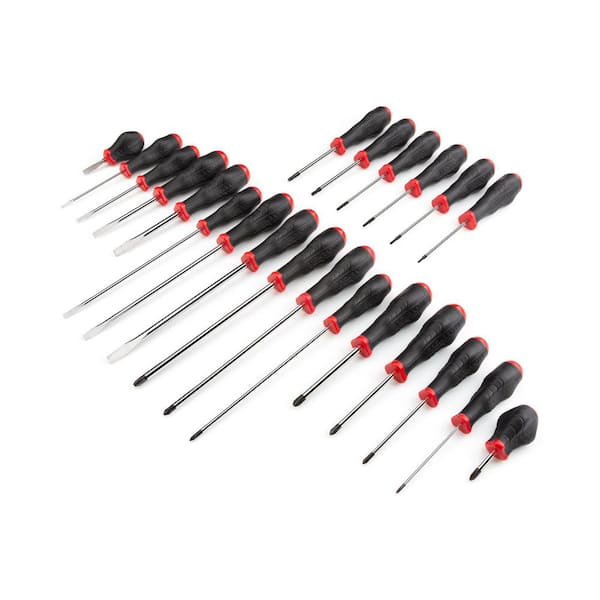 TEKTON High-Torque Chrome Blade Screwdriver Set, 22-Piece (#0-#3,1/8-5/16 in., T10-30)