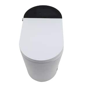 27.5 in. 1.28 GPF One Piece Elongated Smart Toilet in White w/Built-in Bidet, LED Display, Night Light & Dryer