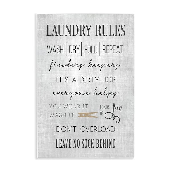 Laundry Room Rules Family List by CAD 1 Piece Unframed Typography Graphic Art Print 19 in. x 13 in.