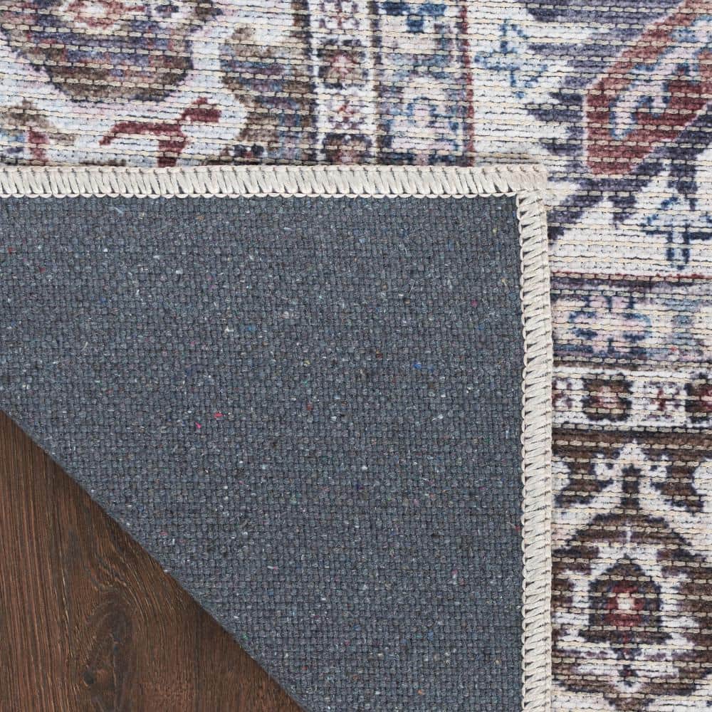 Olive Ivory Floral Cotton Chenille Runner Rug