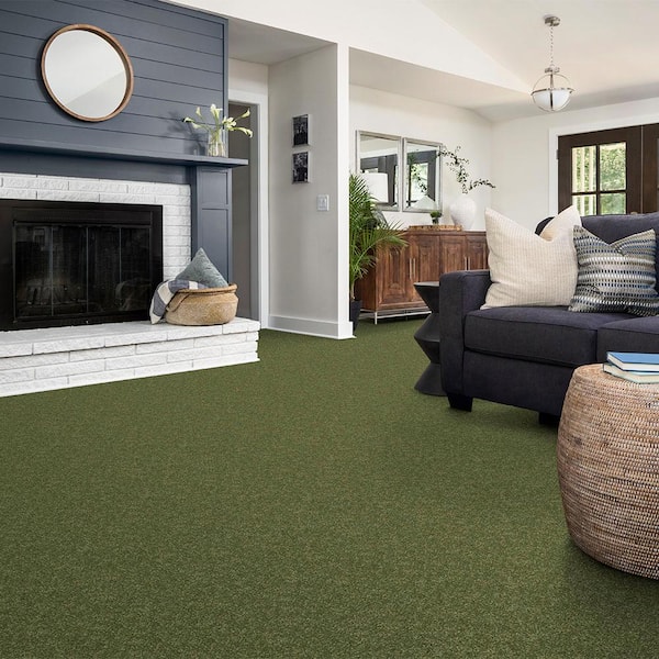 Watercolors I - Spearmint - Green 28.8 oz. Polyester Texture Carpet - Installation Required