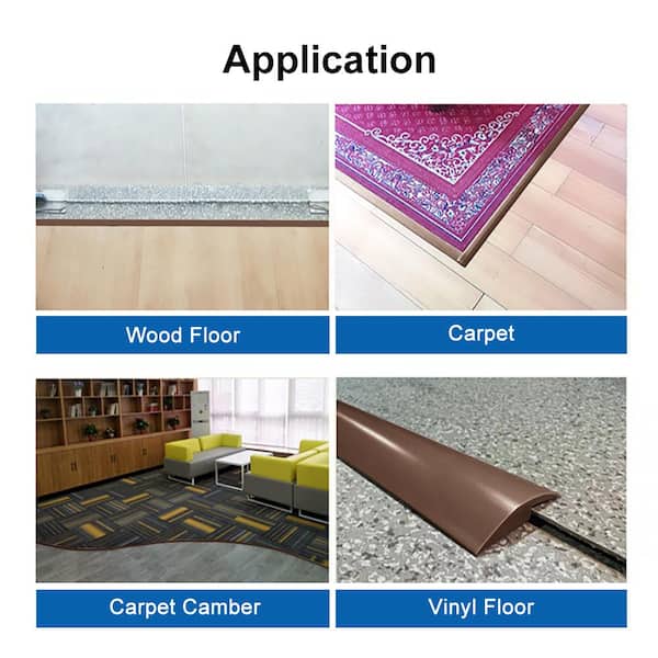 1M Soft PVC Self Adhesive Floor Transition Strip Carpet Edging Trim Flooring Threshold Transition Sealing Strips 10/15mm