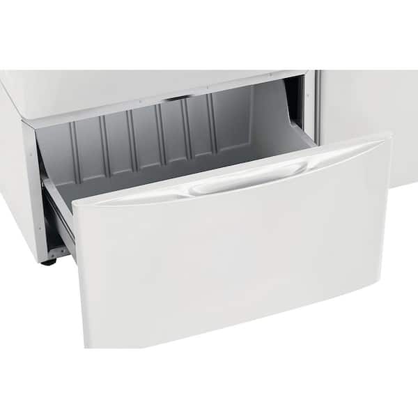 15 in. Laundry Pedestal with Storage Drawer in White