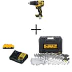 ATOMIC 20V MAX Cordless Brushless Compact 1/2 in. Hammer Drill, 3.0Ah Battery, Charger, & Mechanics Tool Set (200 Piece)