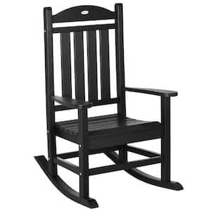 Waterproof Black Plastic Outdoor Rocking Chair