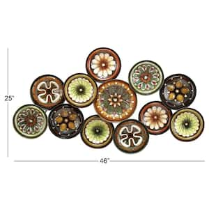 25 in. x 46 in. Multi Colored Metal Rustic Abstract Wall Decor