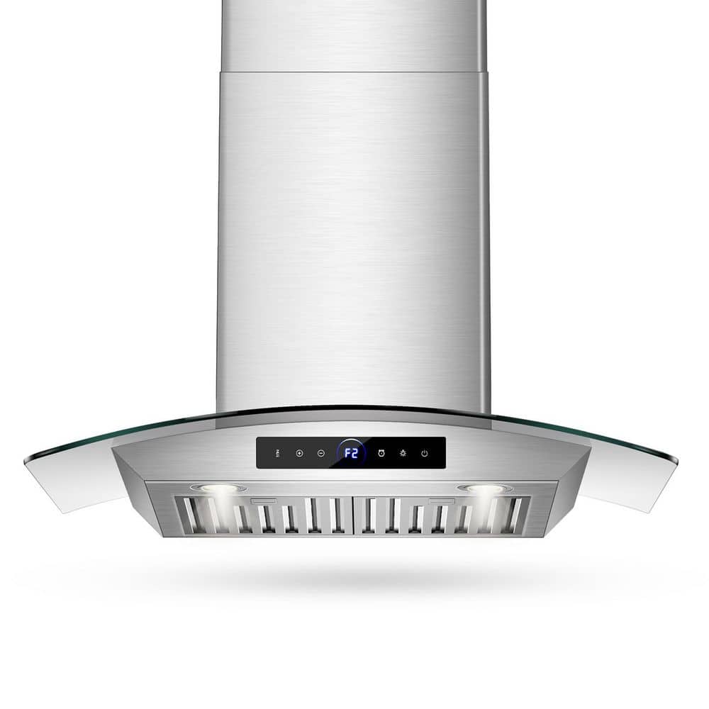 36 in. 1200 CFM Wall Mount Stainless Steel Range Hood with Tempered Glass, LEDs, Gesture  and Touch Control Panel price history on PriceWatchPro