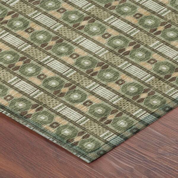 Chantille Machine Washable Indoor/Outdoor Abstract ACN2860 Olive 10 ft. x 14 ft. Area Rug