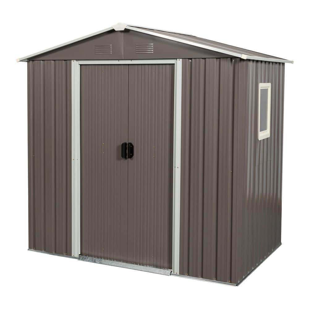 6 ft. x 5 ft. Outdoor Metal Storage Shed Barn with Window in Gray price history on PriceWatchPro