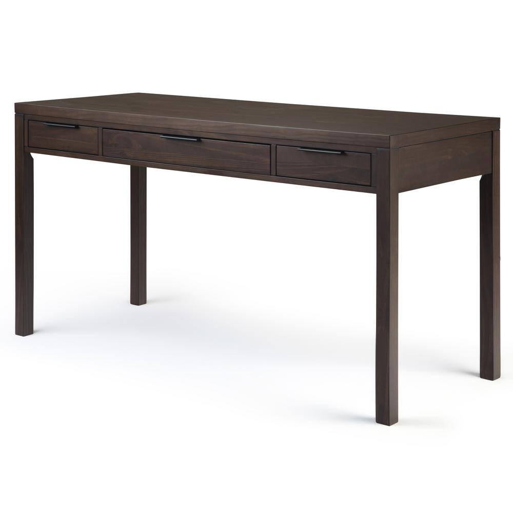 Hollander Warm Walnut Solid Pine 60" Home Office Desk with Keyboard Tray