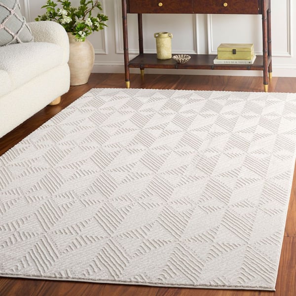 Revive 7 ft. x 9 ft. Ivory Diamond Area Rug