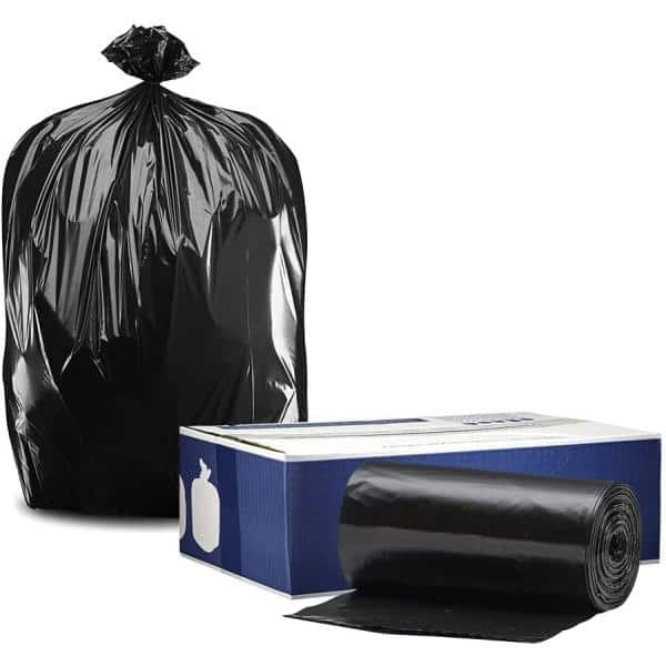 13 Gallon Contractor Trash Bags 2 MIL 50PCS Large Black Heavy Duty Garbage  Bags