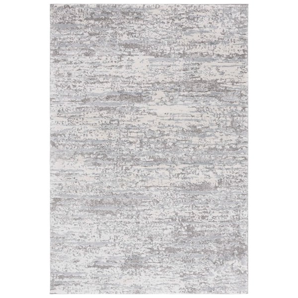 Century 8 ft. x 10 ft. Gray/Ivory Striped Watercolor Area Rug