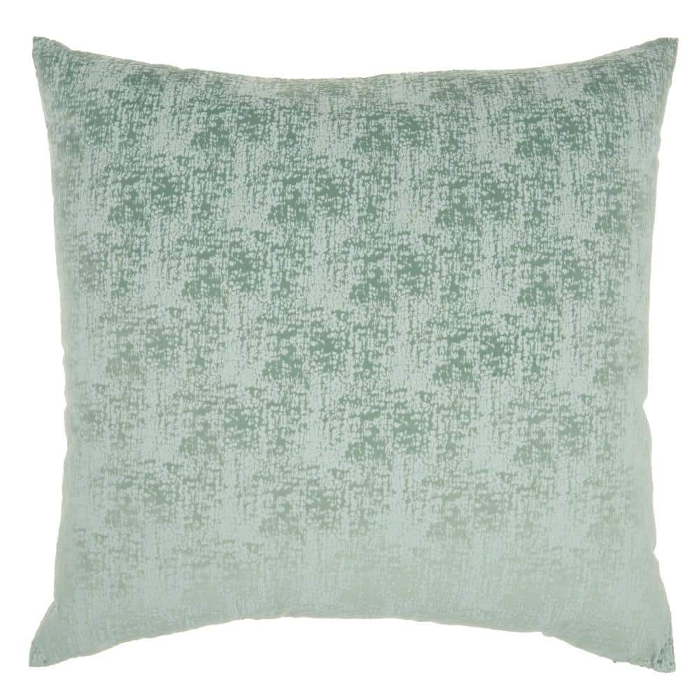 Celadon Green Abstract Velvet 22" Square Throw Pillow