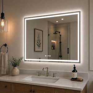 Twilight 42 in. W x 36 in. H Rectangular Frameless LED Light Dimmable Anti-Fog Wall Bathroom Vanity Mirror