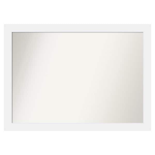 Corvino White 51 in. x 37 in. Custom Non-Beveled Matte Wood Framed Bathroom Vanity Wall Mirror