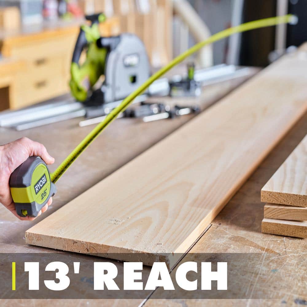 Ryobi 25 ft. Yellow and Gray Steel Tape Measure with ABS Housing