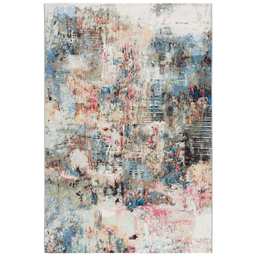Barbados Green Ivory/Black Rust 4 ft. x 6 ft. Abstract Splatter Indoor/Outdoor Area Rug price history on PriceWatchPro