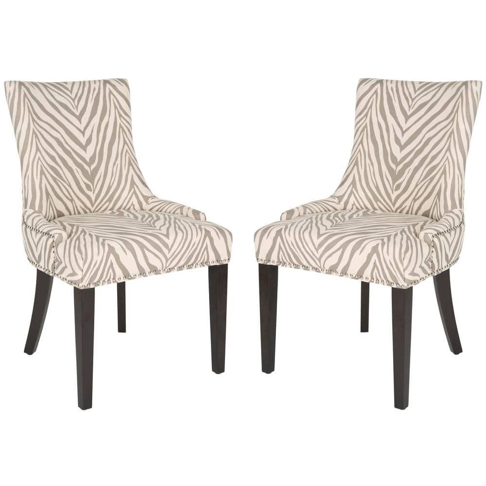 Safavieh Reinhardt Rattan Dining Chair - Set of 2 Black / Grey