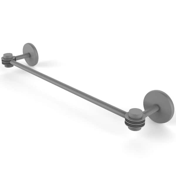Allied Brass Satellite Orbit One Collection 24 in. Wall Mounted Towel Bar with Dotted Accents in Matte Gray
