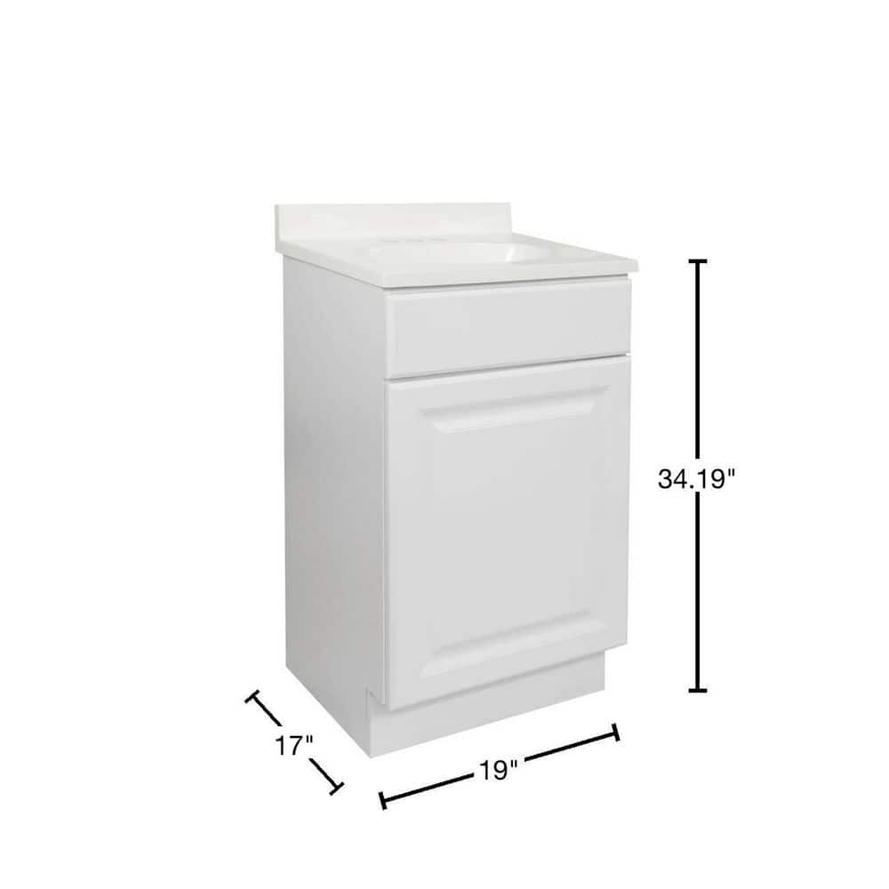Wyndham 19-Inch White Cultured Marble Single Sink Bathroom Vanity