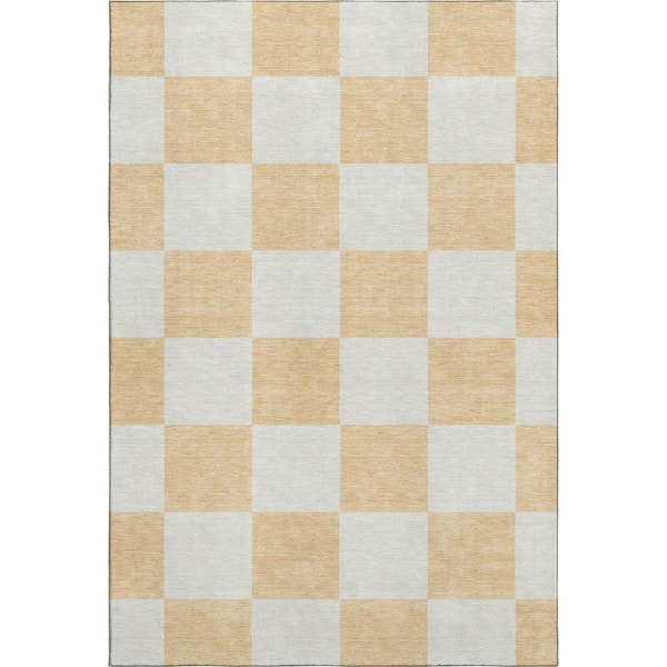 Mayfield Premium Machine Washable Abstract AMF2345 Peach 10 ft. x 14 ft. Area Rug