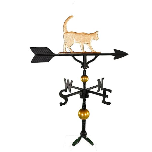 Montague Metal Products 32 in. Deluxe Gold Cat Weathervane