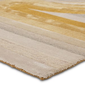 Trillare Yellow/Light Gray 6 ft. x 9 ft. Abstract Handmade Area Rug