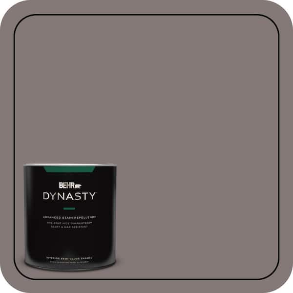 BEHR DYNASTY 1 qt. #N140-5 Complex Gray One-Coat Hide Semi-Gloss Enamel Interior Stain-Blocking Paint and Primer