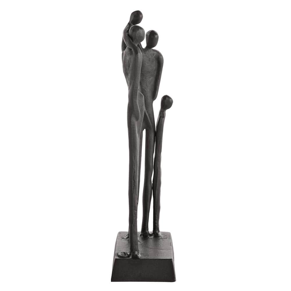 Brown Cast Iron Abstract Family of Four Sculpture