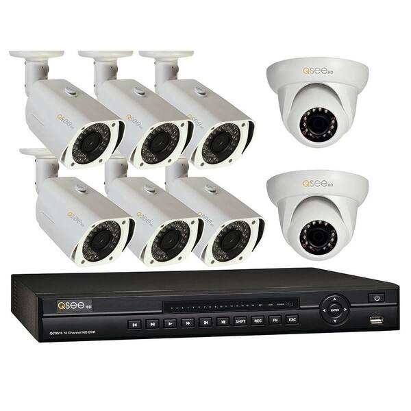 Q-SEE HeritageHD Series 16-Channel 720p 2TB Surveillance System with (6) 720p Bullet Camera and (2) 720p Dome Camera