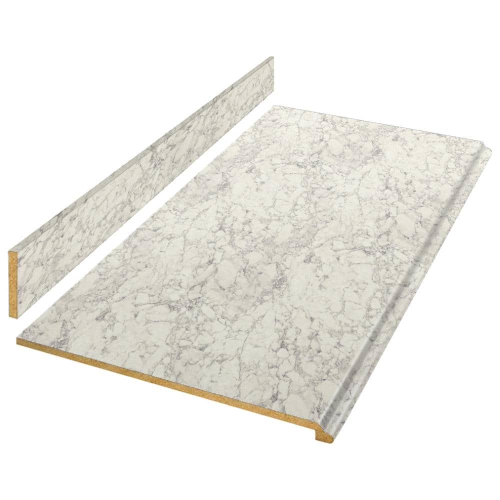 Hampton Bay 6 Ft White Laminate Countertop Kit With Full Wrap Ogee