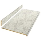 6 ft. White Laminate Countertop Kit with Full Wrap Ogee Edge in Marmo Bianco Marble