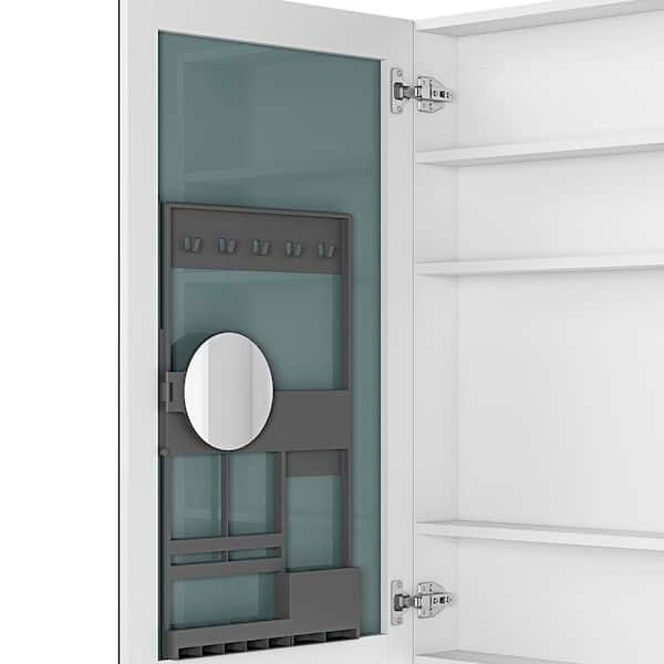 20 in. W x 36 in. H Rectangular Engineered Wood Medicine Cabinet with Mirror and Left Opening Door