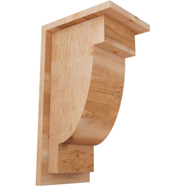 Ekena Millwork 8 in. x 10 in. x 18 in. Western Red Cedar Alpine Rough Sawn Corbel with Backplate
