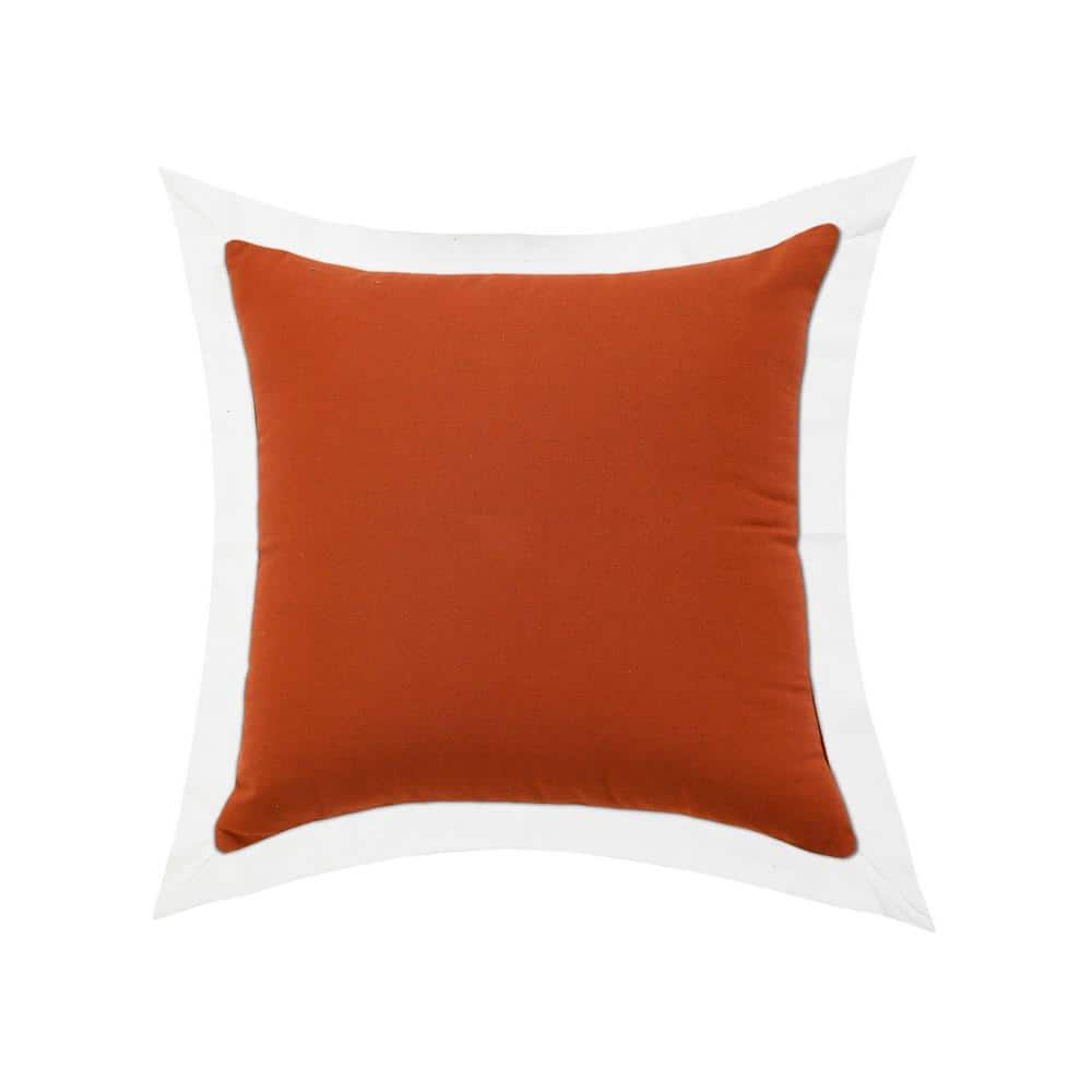 LR Home Empire Cinnamon Rusty /White Border Soft Poly-Fill 20 in. x 20 in. Indoor Throw Pillow