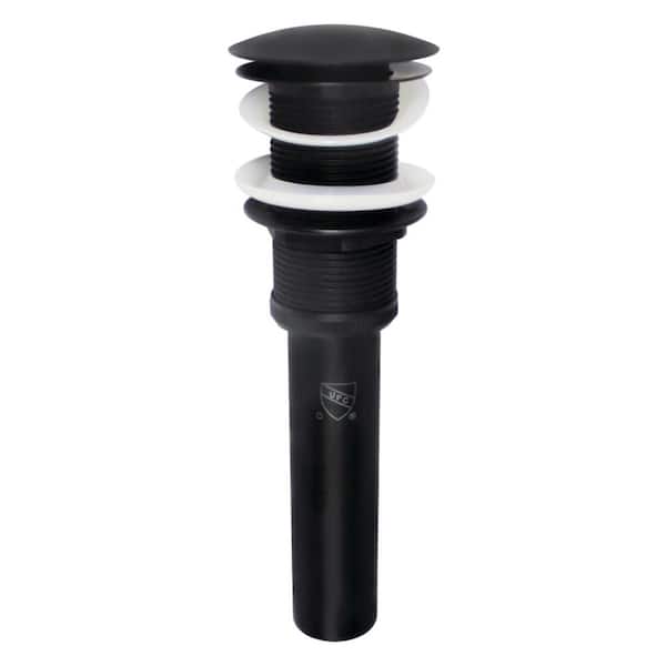 Kingston Brass Coronet Push Pop-Up Bathroom Sink Drain in Matte Black without Overflow