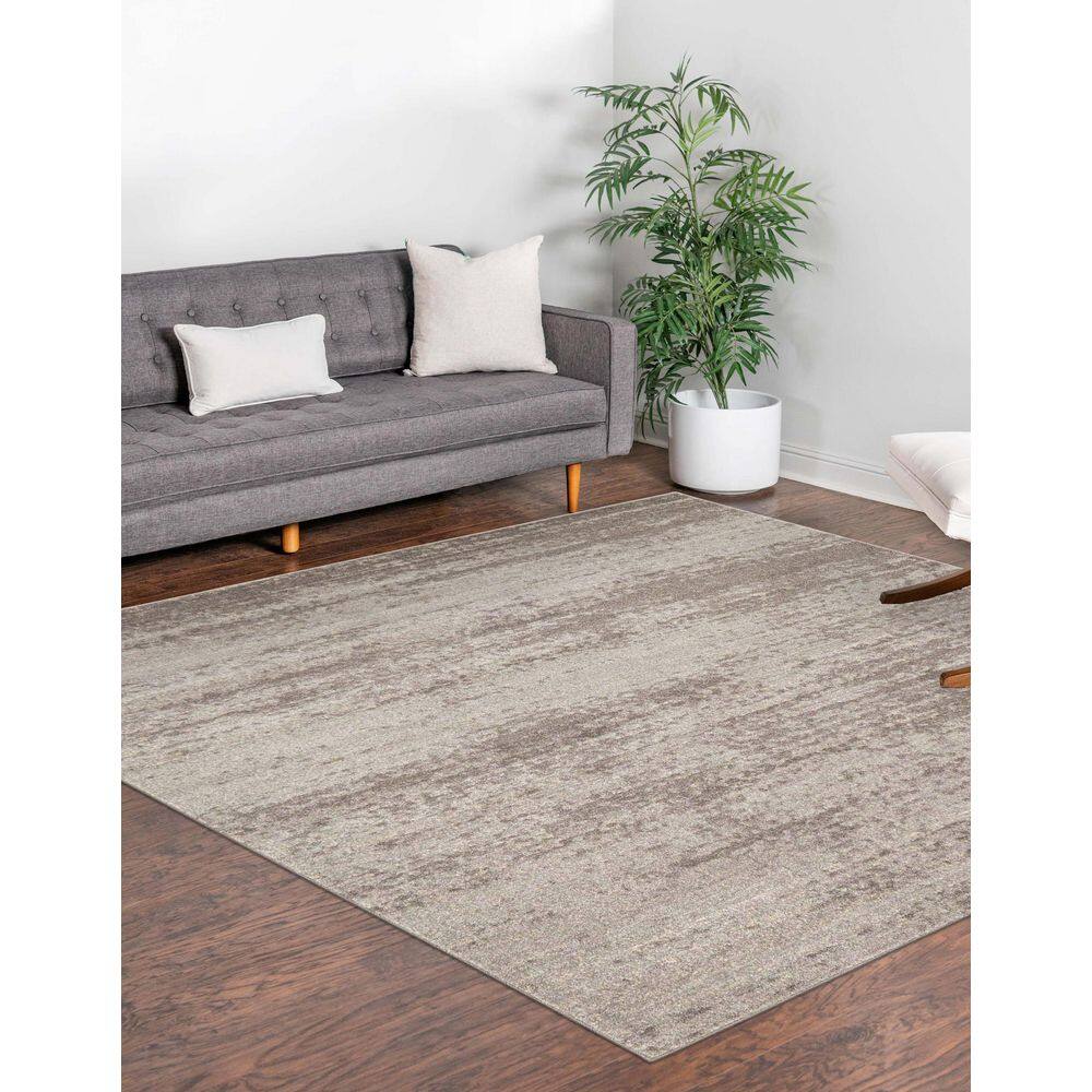 Lucille 8' Square Gray Synthetic Tufted Reversible Rug